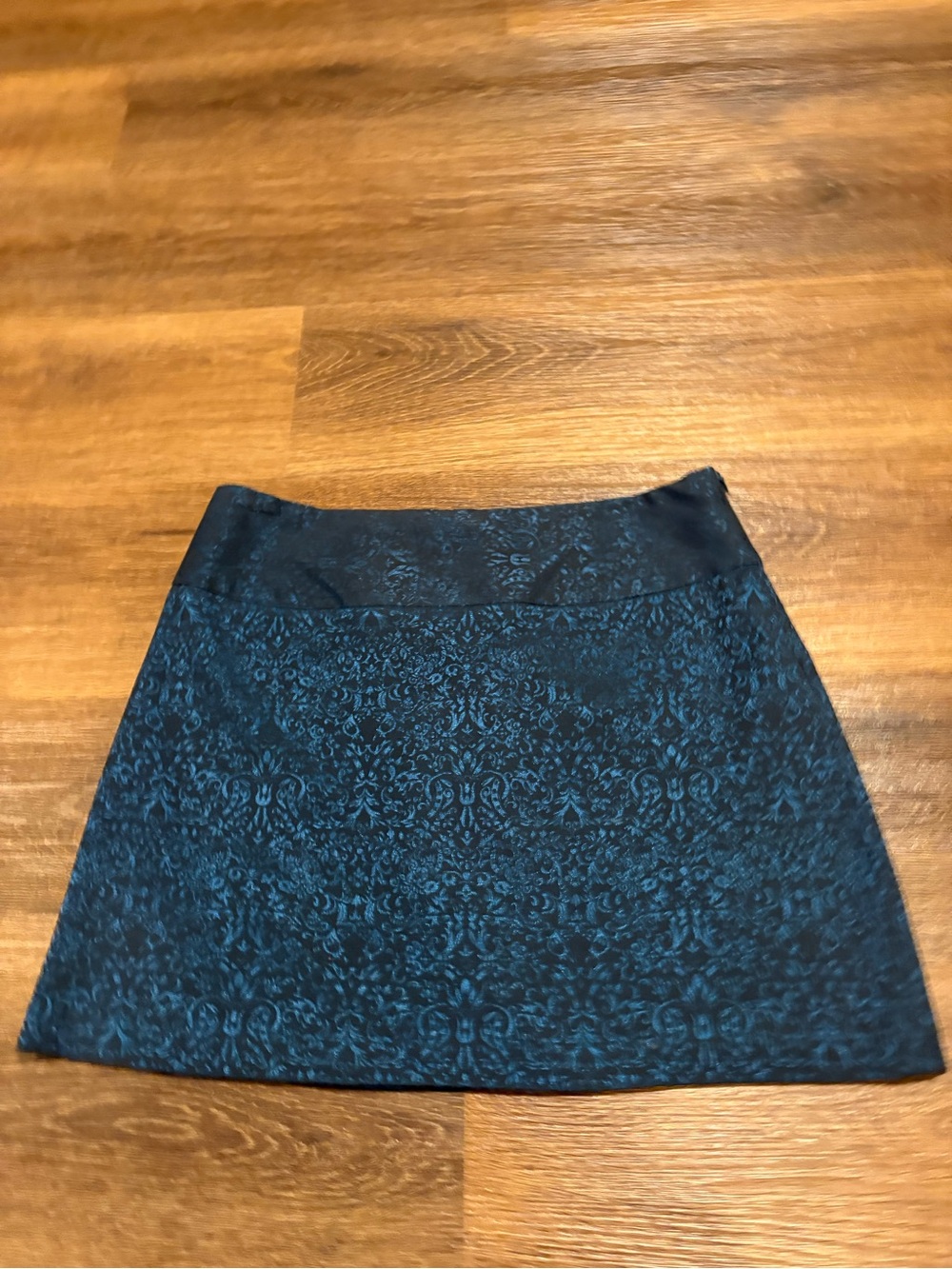 Star City Teal Patterned A-Line Skirt